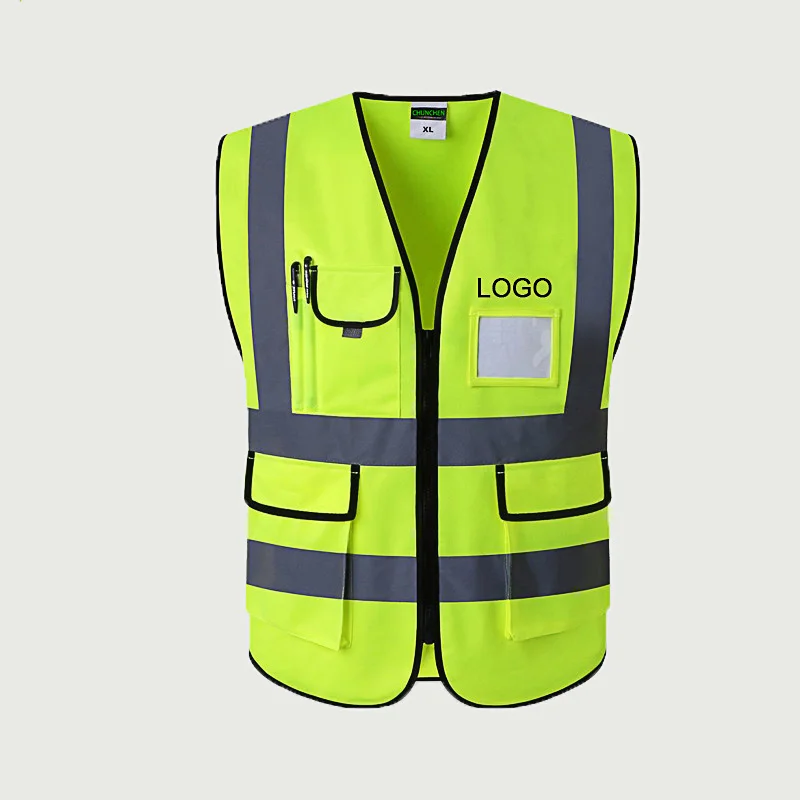 
hi vis reflective safety led engineer vest custom logo mesh reflective strips road mesh safety vest 