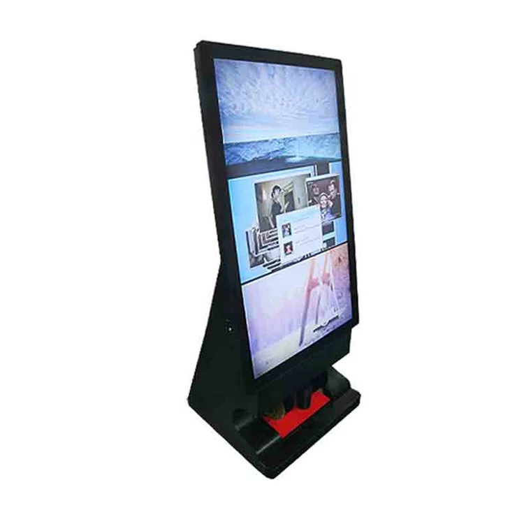 
touch screen all in one PC LCD advertising Kiosk with Automatic Shoe Polishing Machine 