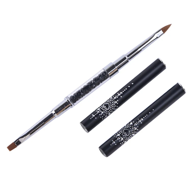 Double Side Flat Square Nail Gel Brush Nail Art Drawing Pen 3D Acrylic Kolinsky Brush Nail Art