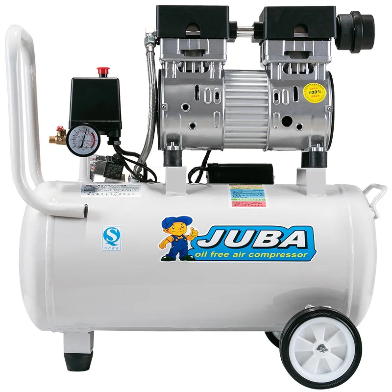 Маленький бесшумный качающийся поршень портативный воздушный компрессор высокого давления 600 Вт 30 л низкий уровень шума передвижной насос для выдувания пыли