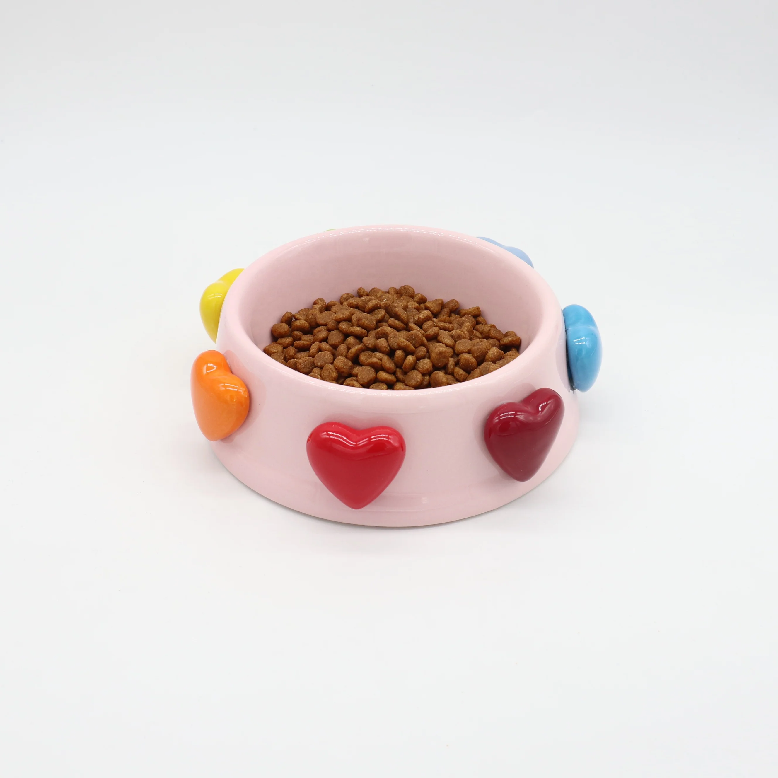
Heart creative ceramic feeding dog bowl 