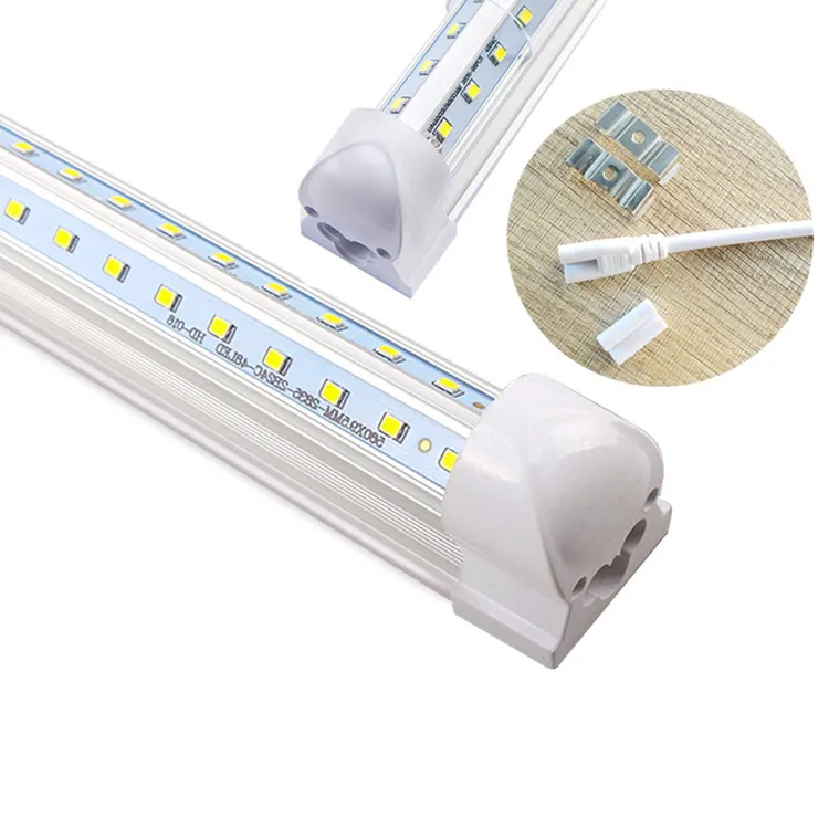 high lumen t8 integrated led light 1ft 2ft 3ft 4ft 8ft integrated v shape t8 led tube 160lm/w with 5 years warranty