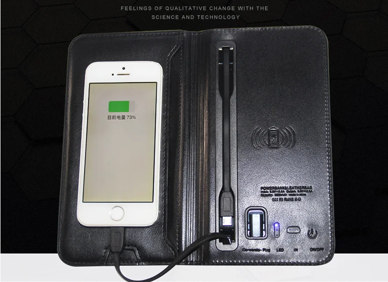 
wireless power bank with multi-function wallet fast charger 