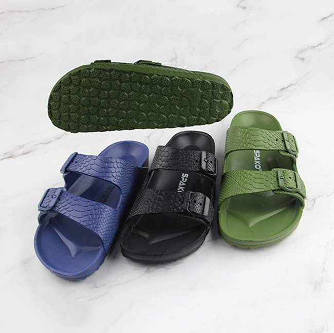 Hot Sale Double Strap with Alligator Pattern EVA Sole Shoes Sandal Women