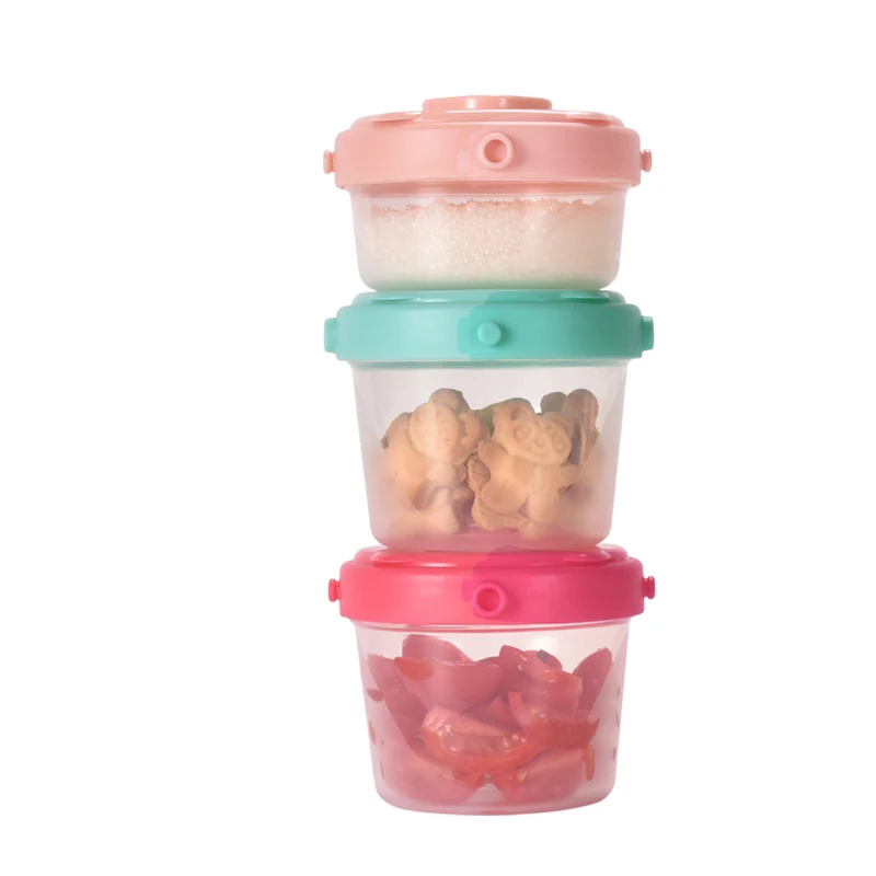 Food Grade Sealed leakproof Vacuum Baby Fresh Food Storage Container Silicone Lunch Box with Lid for Toddler Stackable Snack