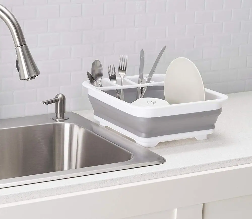 Collapsible Drying Dish Storage Portable Dinnerware Organizer Plastic Kitchen Storage Containers Box