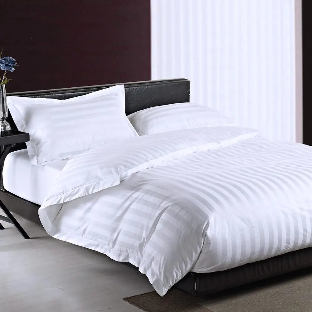 100% хлопок белый цвет 3 см полоса отель хлопковое постельное белье