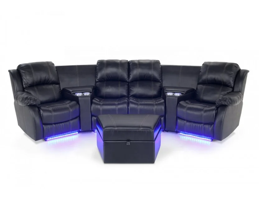 Новый стиль, кожаный Электрический домашний кинотеатр, кресло-шезлонг, умный диван с легким прикосновением, функциональный крутой купол