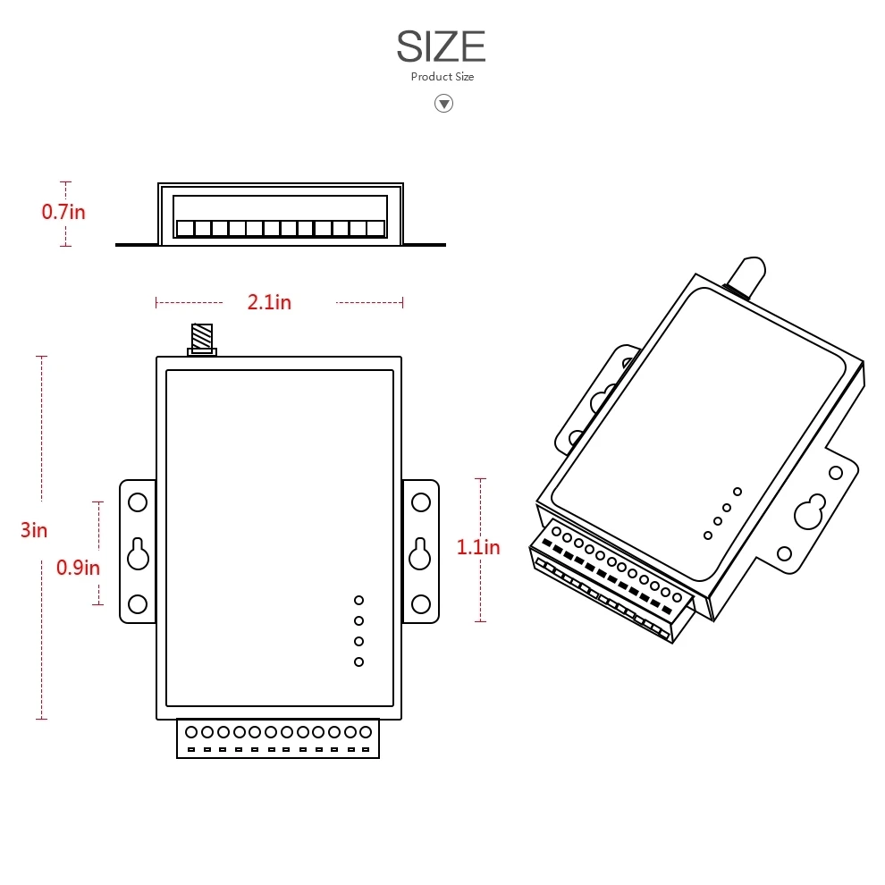 RS232 RS485 serial port to GPRS DTU wireless data transmission GSM module gateway server RTU radio