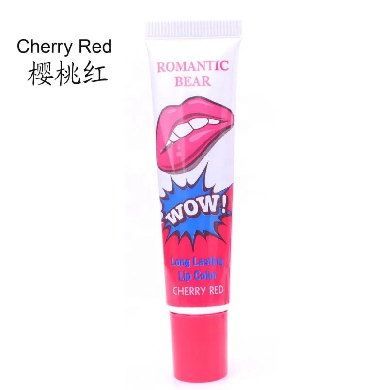 Melason Wholesale 6 Colors Wow Romantic Bear Peel Off Lipstick Gloss Waterproof Matte Lip gloss Hotsell Cosmetics