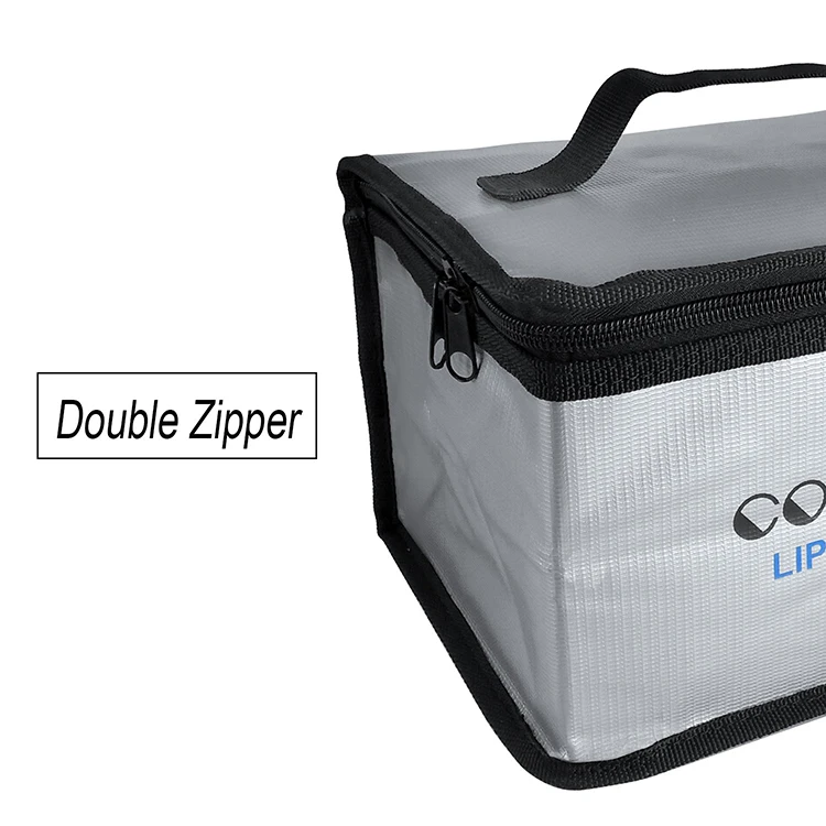 
Fireproof Explosionproof Lipo Safe Bag for Lipo Battery Storage and Charging , Large Space Highly Sturdy Double Zipper Lipo Batt 