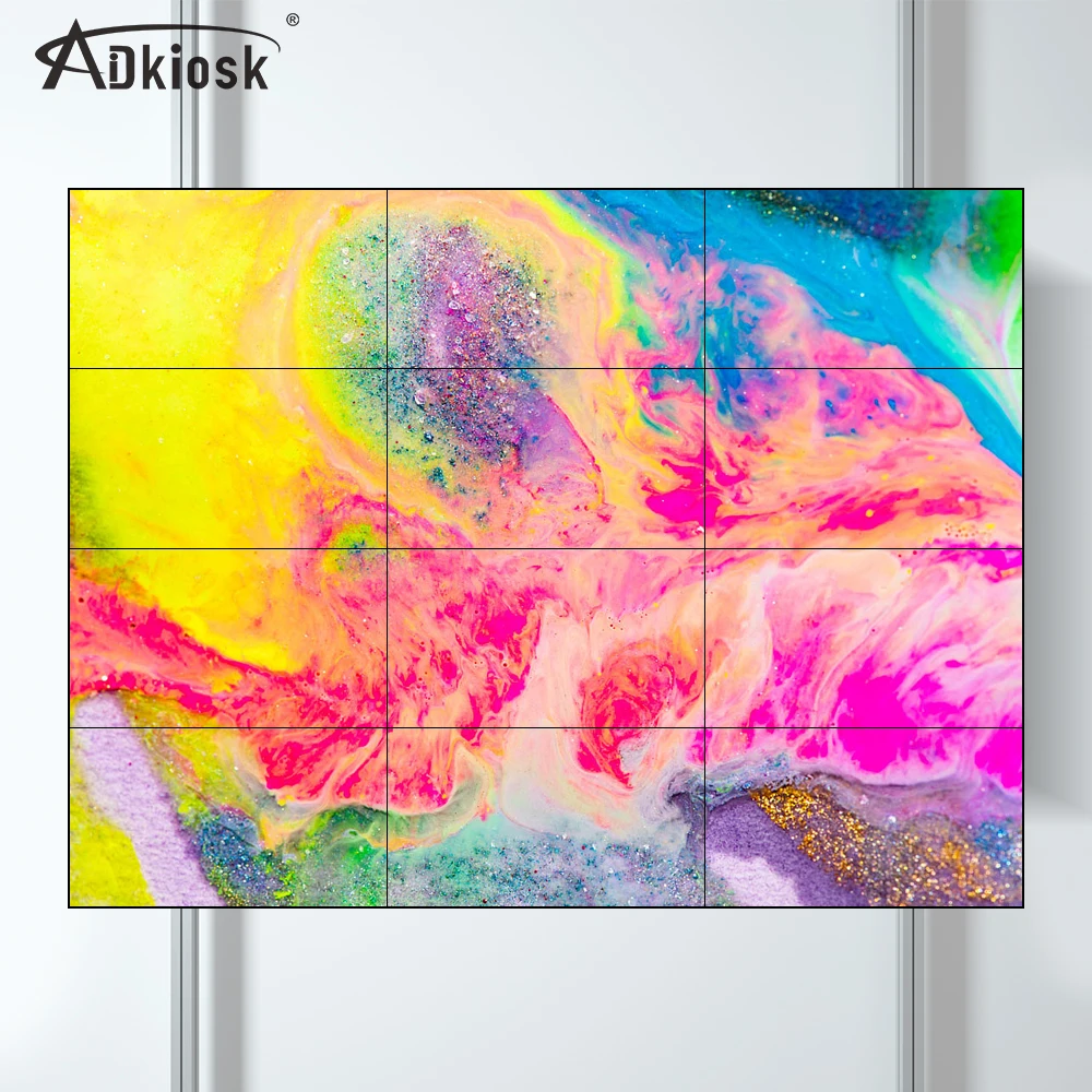 46 49 дюймов 55 дюймов 65 дюймов узкая рамка ЖК-экран с разрешением 4k hd поп-дисплей панели видеостена 1,8 мм настенное крепление 4k панель