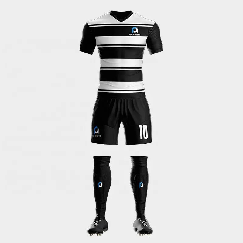 wholesale European customized football uniforms top quality hot selling striped soccer wear shirt