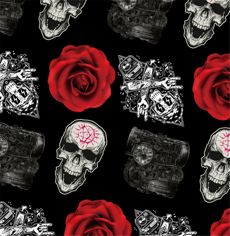 Halloween Design Custom Printed Cotton Spandex Fabric For Fashion Cloth