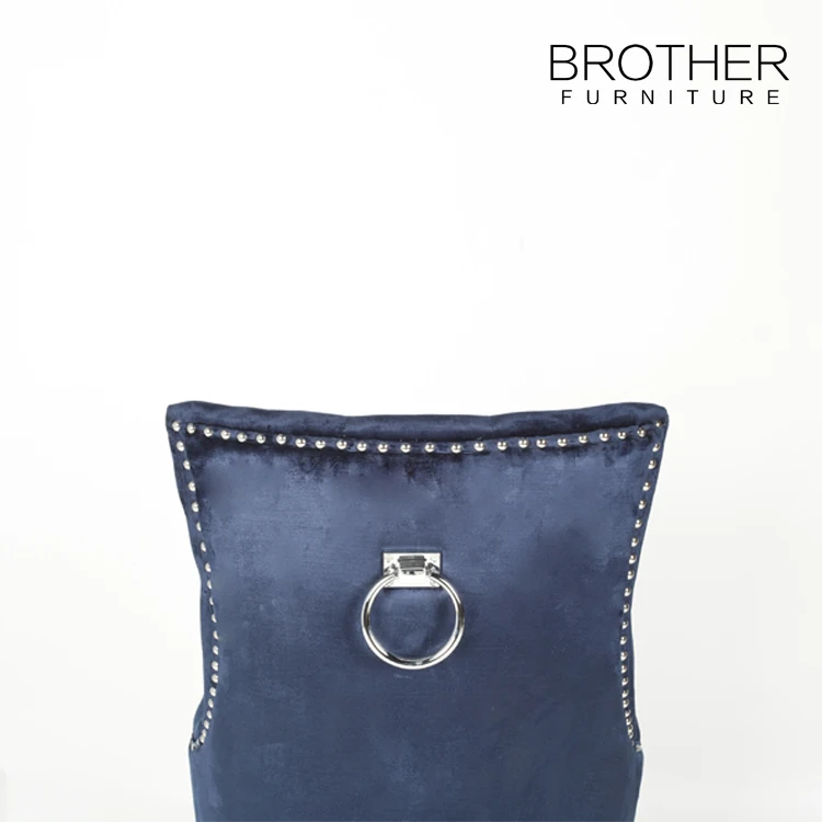 Быстрая распродажа дешевые товары обеденный стул в Европейском стиле синий бархатный кухонный для отеля