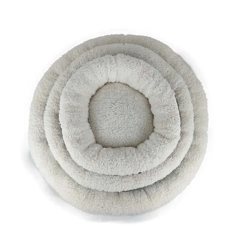High quality Pet Bed Factory Supplies poly linen round cheap pet cat dog bed
