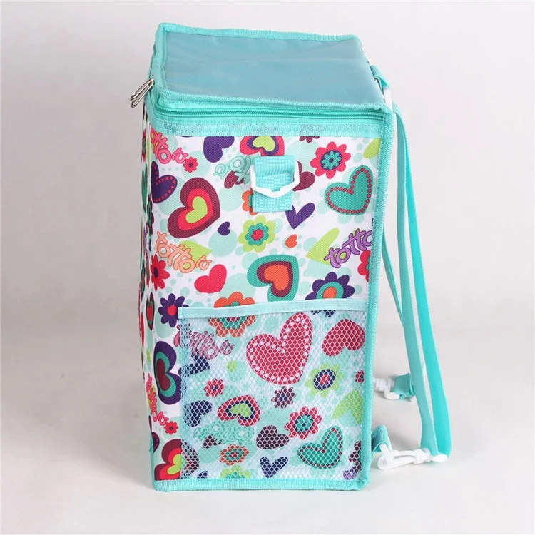 Heopono Custom Nice Full Printed Design BPA free Food Safe Aluminium Thermal Bag Polyester Insulated Large Cooler Backpack