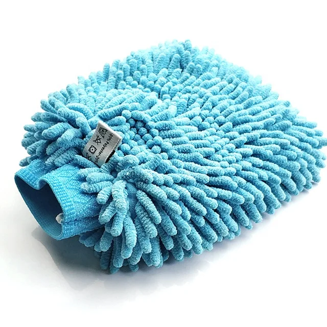Microfiber Chenille Cleaning Glove, Shaggy Chenille Car Drying Mitt