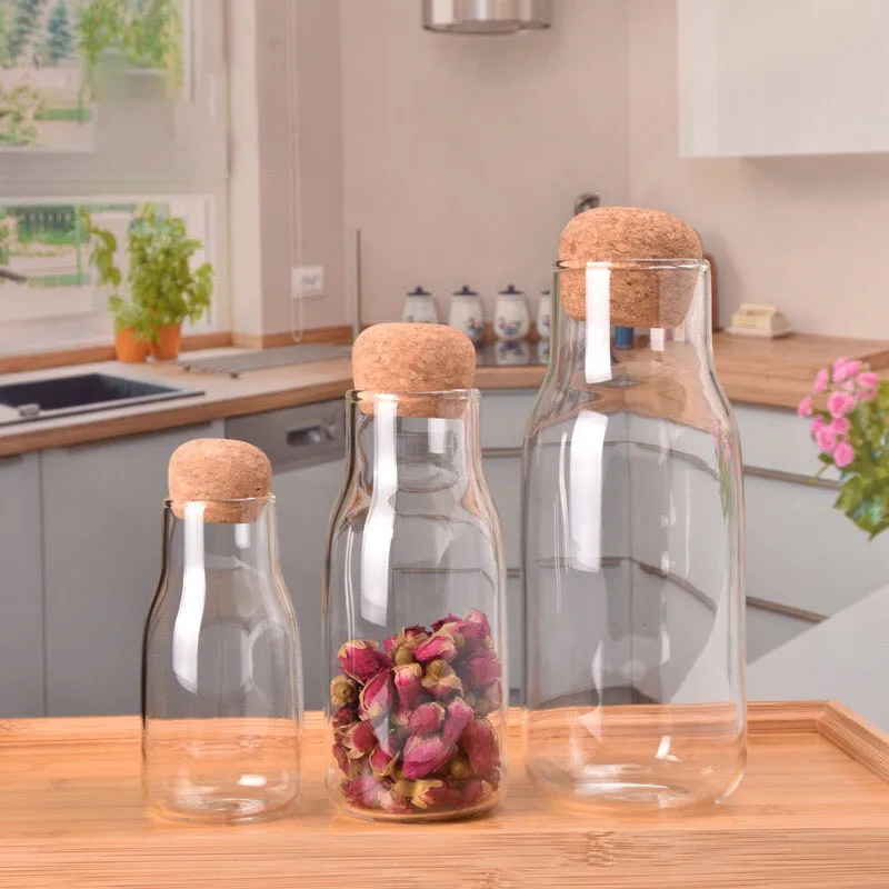 Стеклянная банка для хранения пищевых продуктов герметичный контейнер с Пробковой Крышкой Amazon