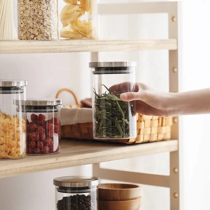 High Quality 450ml Borosil Glass Jar Stainless Steel Lid Eco-Friendly Foldable Food Kitchen School Beverages Boxed Custom Logo