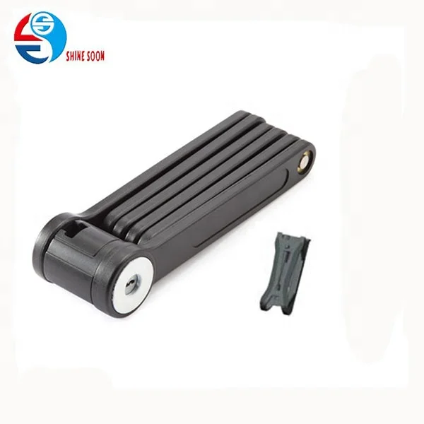 Велосипедный складной замок с ключами, защита от кражи, коррозии, сталь, черный цвет, 6 соединений