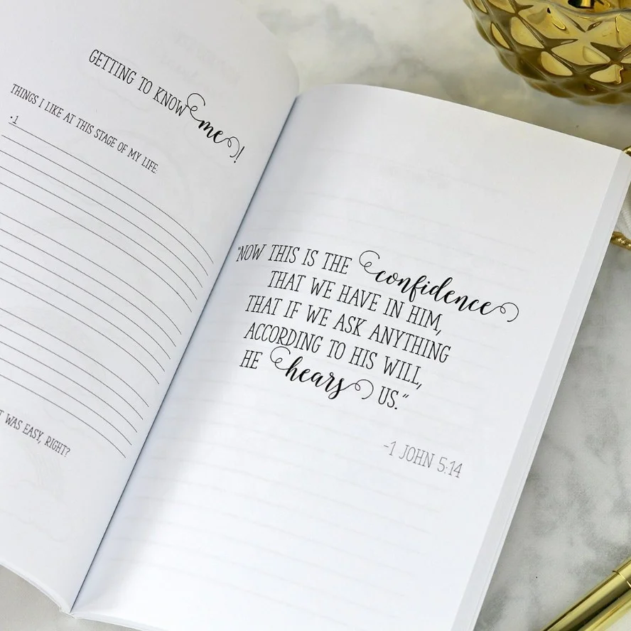 Customized PU cover jacket prayer journal with logo gold foil stamping