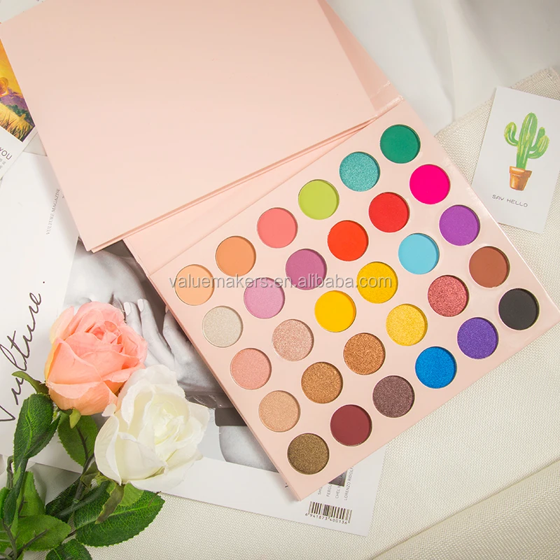 30 Colors Bright Pink Natural Eyeshadow Palette High Pigmented Cruelty Free Waterproof Eye Makeup Kits