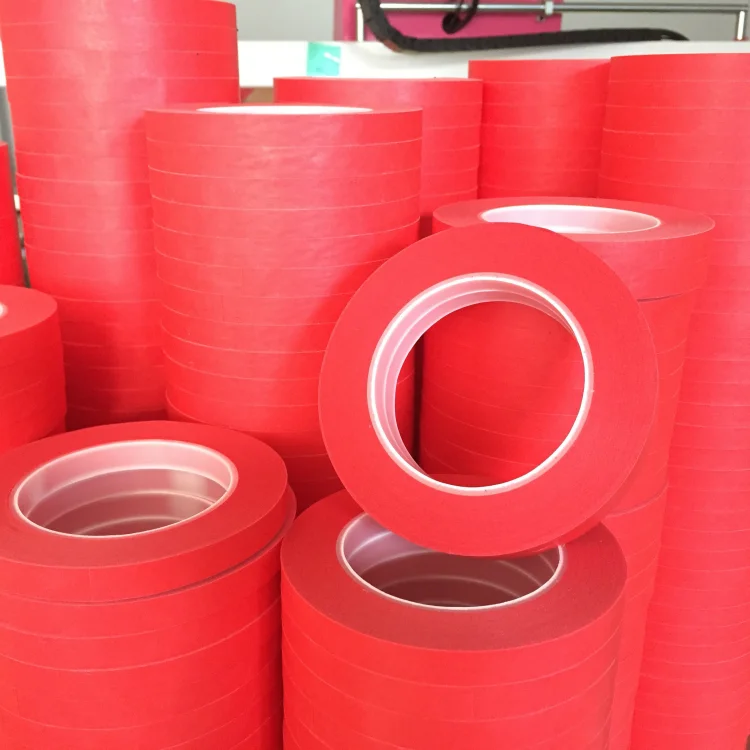 Custom Die Cut Heat Resistant Red Masking Tapes Used For Car Painting And PCB Circuit Board Spray Masking