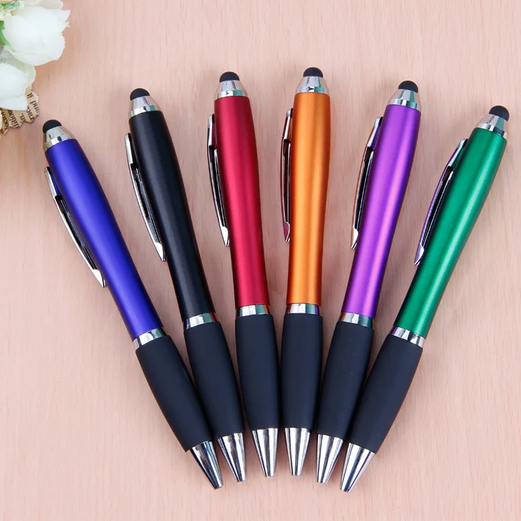 Promotional Free Custom LOGO Ballpoint Pens 2 in 1 Tablet Stylus Pen Touch Screen Pen for iPhone iPad