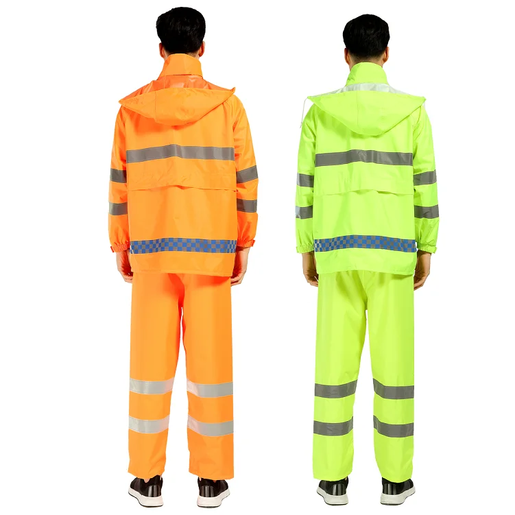 
Wholesale traffic warning nylon waterproof raincoat 