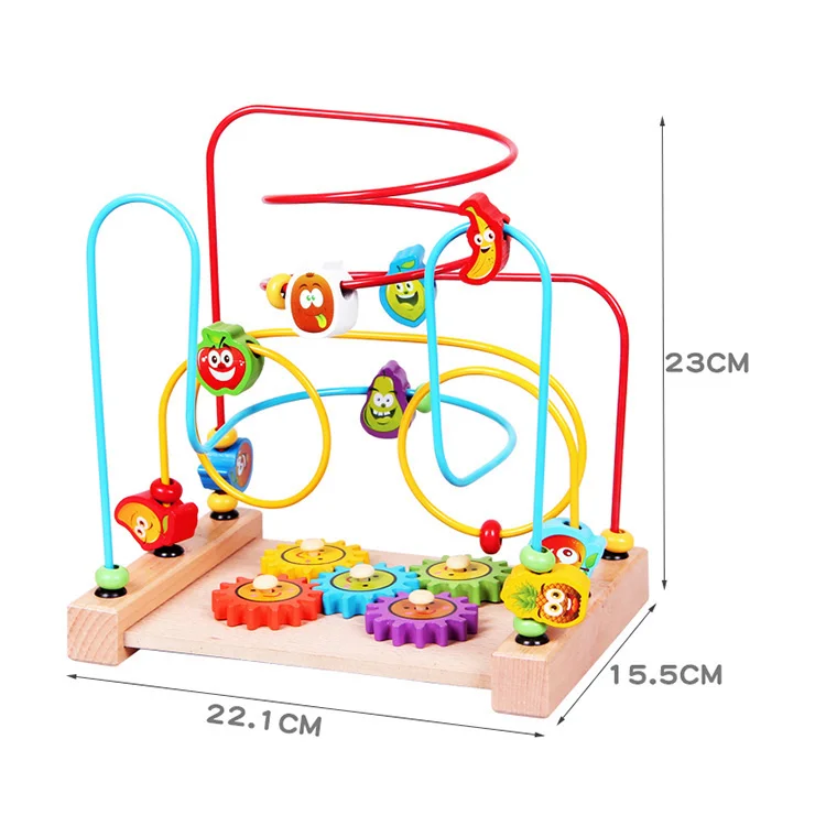 2019 детская игрушка высокое качество трендовые фруктовые круглые бусины деревянные развивающие игрушки