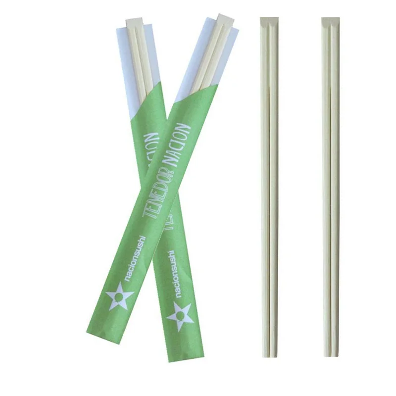 Tensoge Full Paper Sleeve Biodegradable Disposable Bamboo Custom Chopsticks