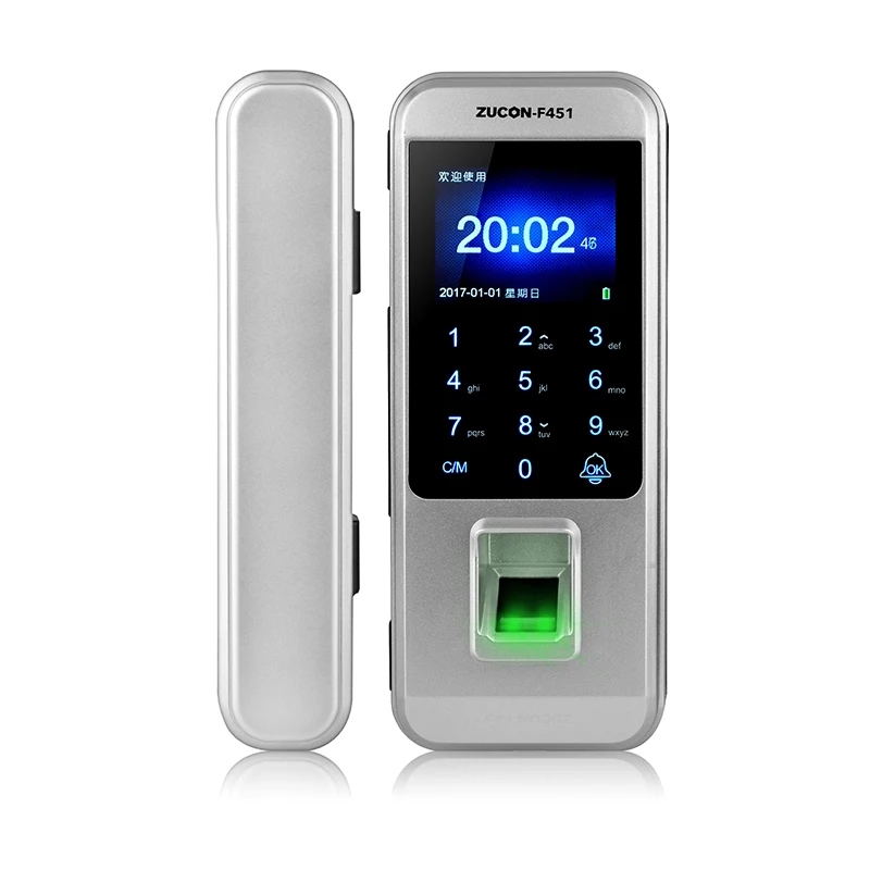 High quality fingerprint security glass door intelligent lock  access control system