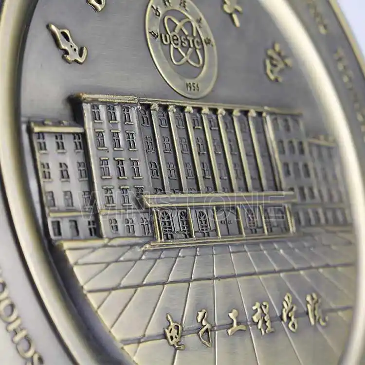 Decorative Anniversary Metal Commemorative Souvenir Plate with stand for display