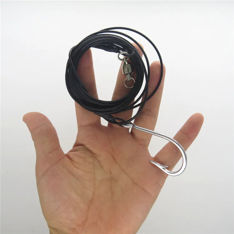 
Single hook 7691 hook trace wire with ball bearing swivel whole sell in store circle sea fishing hook for fishing shark tuna 
