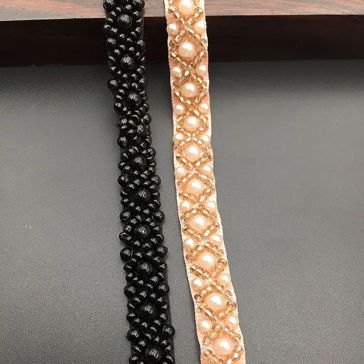 Pearl knitted lace pearl lace for garment accessories