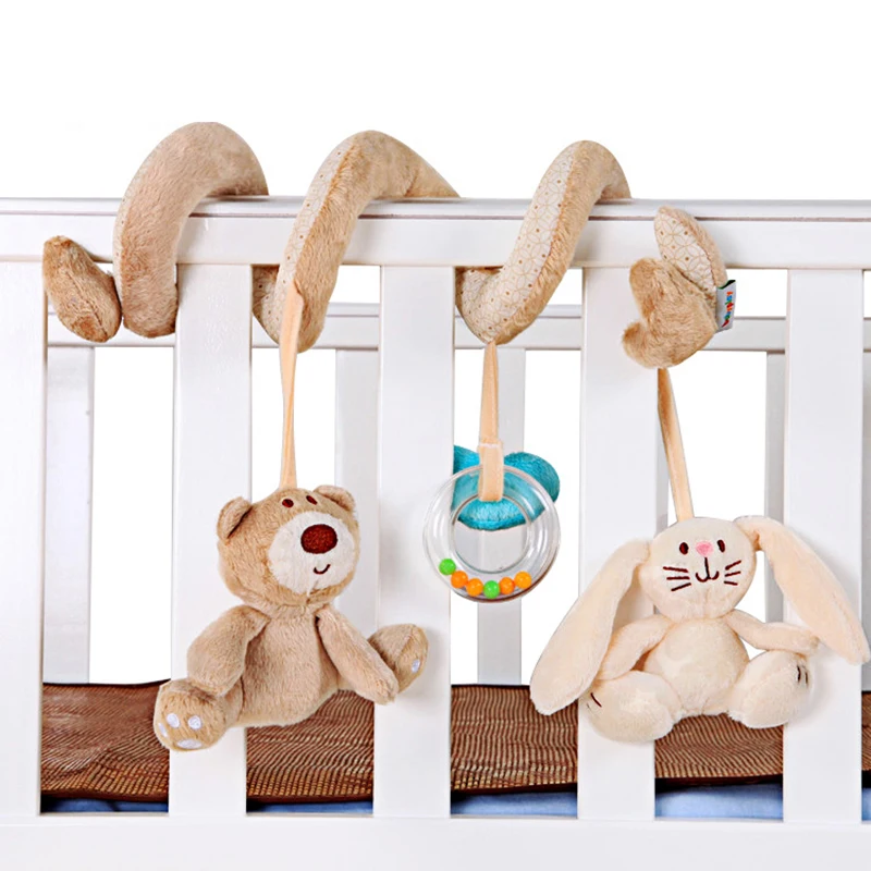 Baby lathe hangings Bear and rabbit bed around baby cloth bed around sounding paper grinding toys