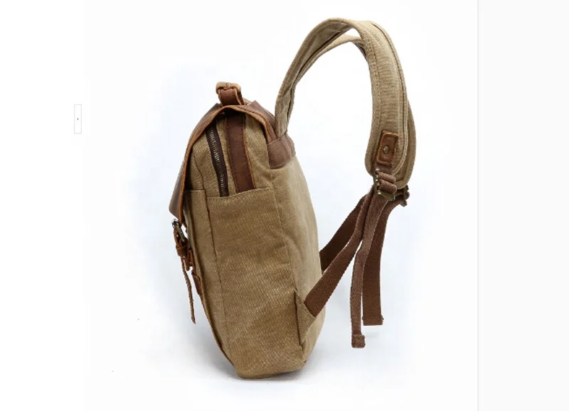 promotional custom cheap khaki cute vintage outdoor computer canvas backpack wholesale