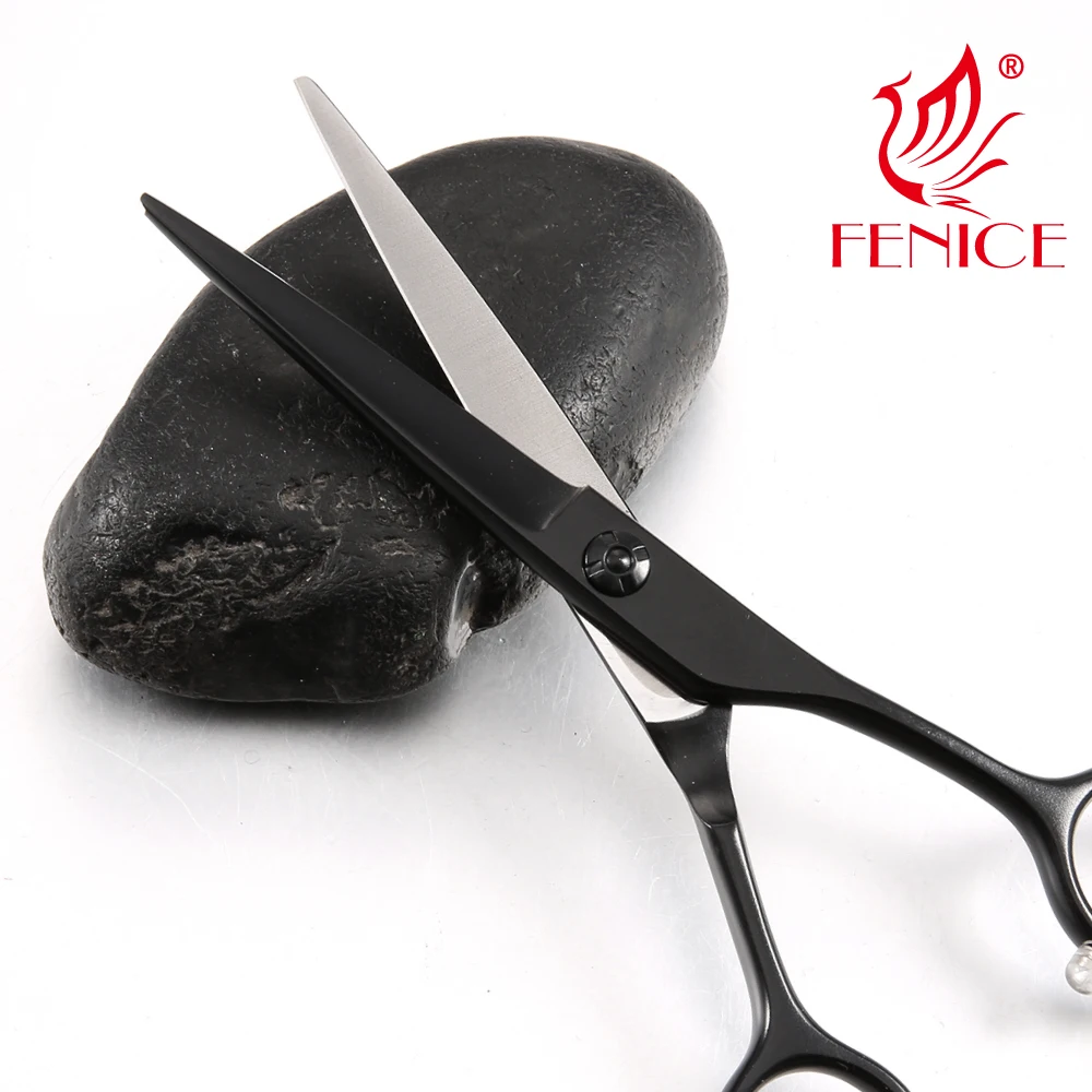 Fenice Black Titanium Hair Cutting Scissors Professional 440c Stainless Steel Hairdressing Shears