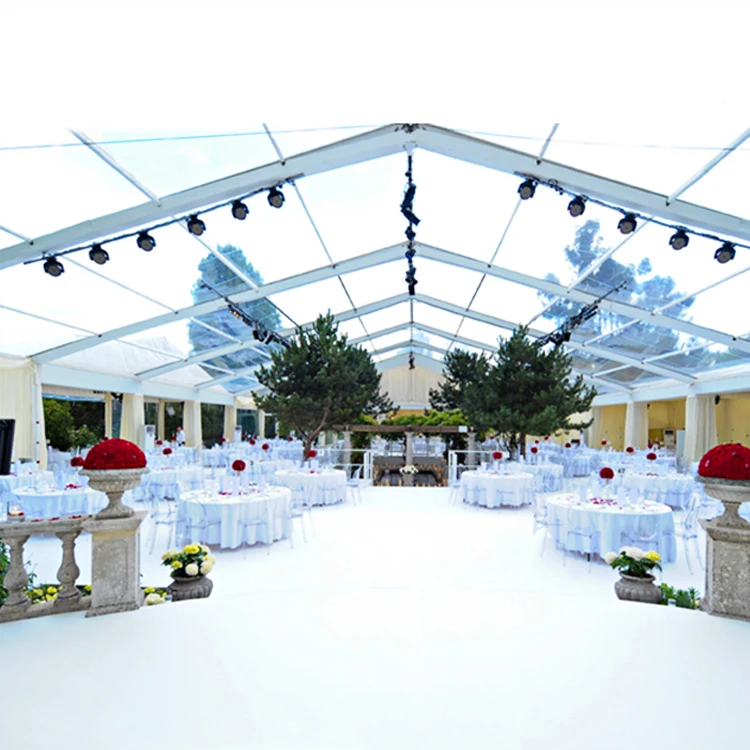 Hot sale outdoor beautiful party tent Clear roof wedding tent 500 people
