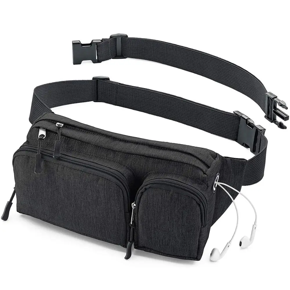 Custom wholesale Fashion All-purpose Casual ladies&Men outdoors nylon Adjustable Strap fanny pack waist bag