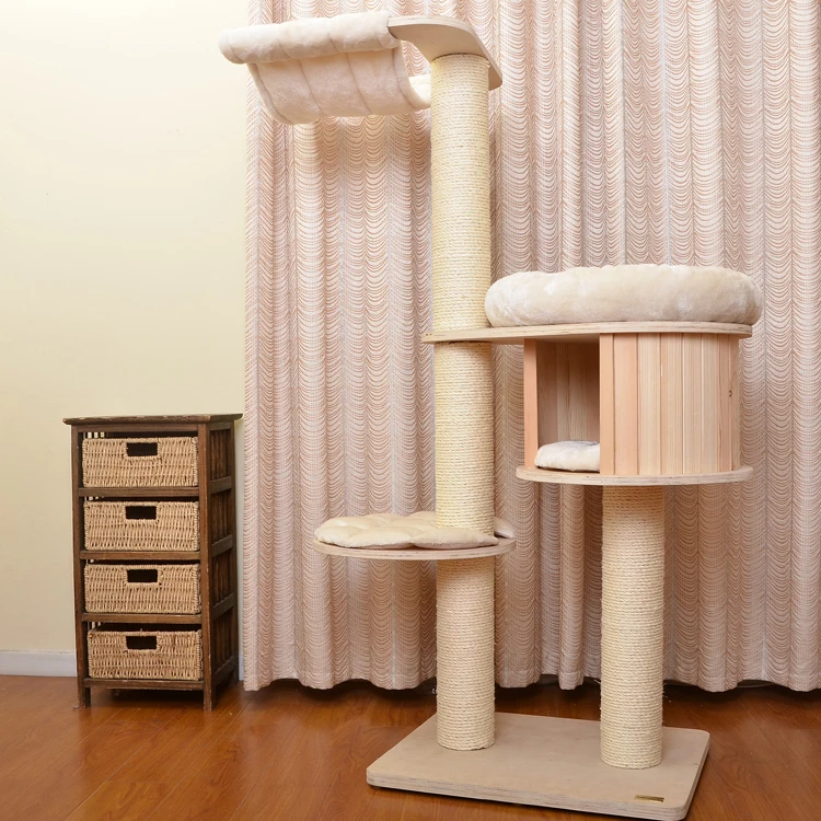 Cat scratching furniture wood  cat tower for large cats