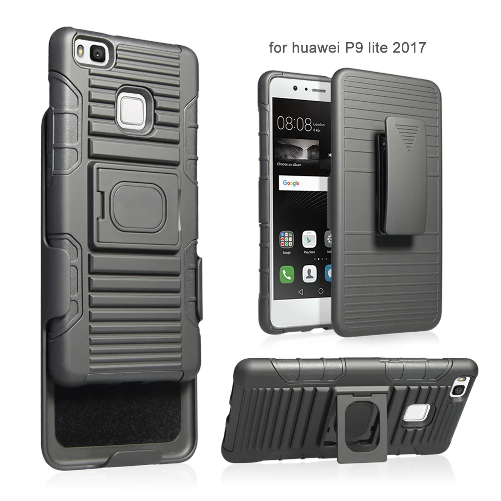 Массовая продажа ТПУ ПК defender combo чехол для телефона с кольцом держателем для Huawei P9 lite 2018