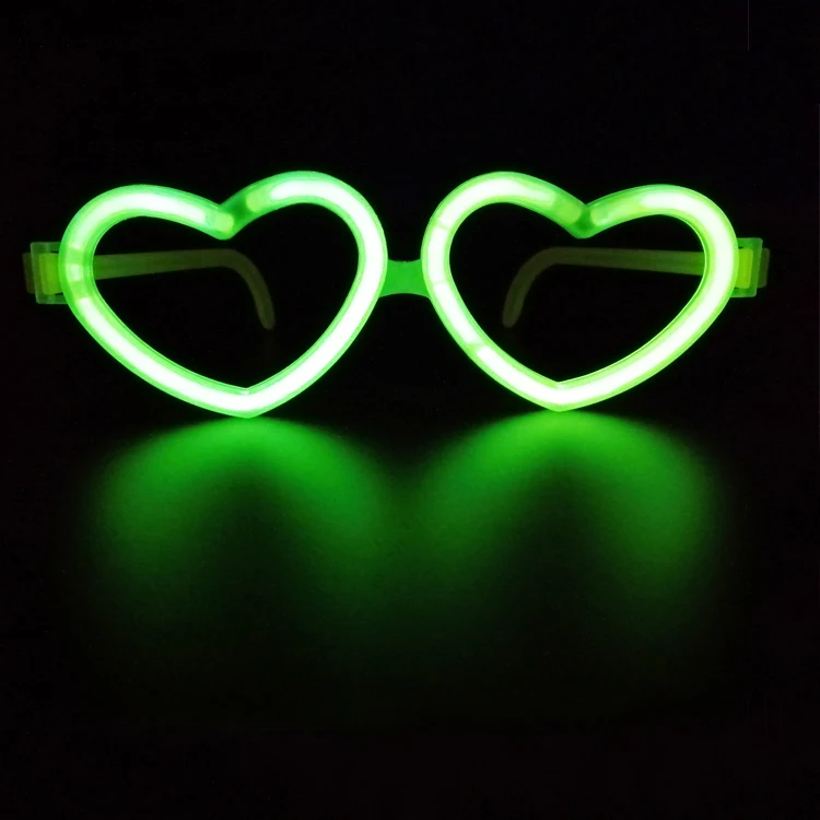 
Neon heart shape mix color funny glasses promotion decorative lighting glasses playful colorful glowing sticks eyeglasses 