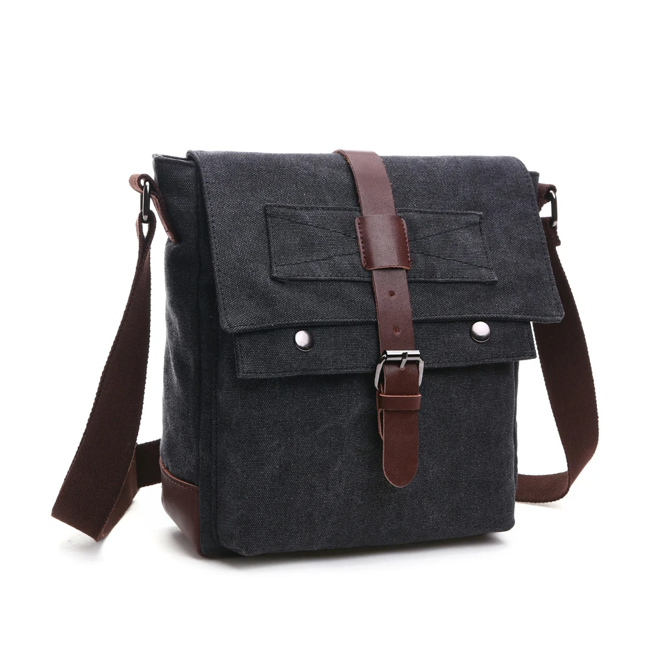 Korean style vintage crossbody sling satchel men canvas shoulder messenger bag