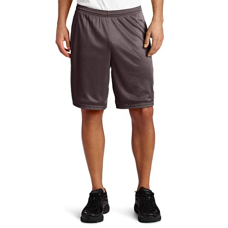 Оптовая продажа, мужские спортивные шорты из полиэстера для спортзала, сетчатые тренировочные шорты на заказ