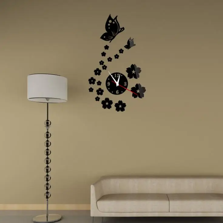 Preciser Home Decor Vintage Gear 3d Mirror Acrylic Diy Wall Clock