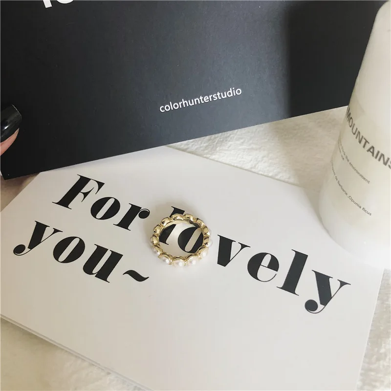 Elegant Eternity Pearl Ring 14k Gold Micro Pave Wedding Ring Full Eternity Stacking Ring Stackable Gift for her