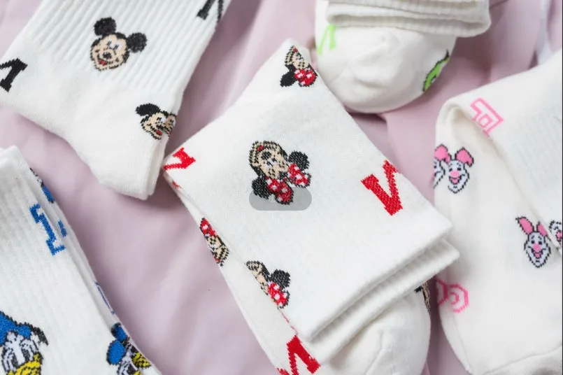 
up-grade spring wholesale fashion cartoon cute Good Quality cotton girl tube socks 