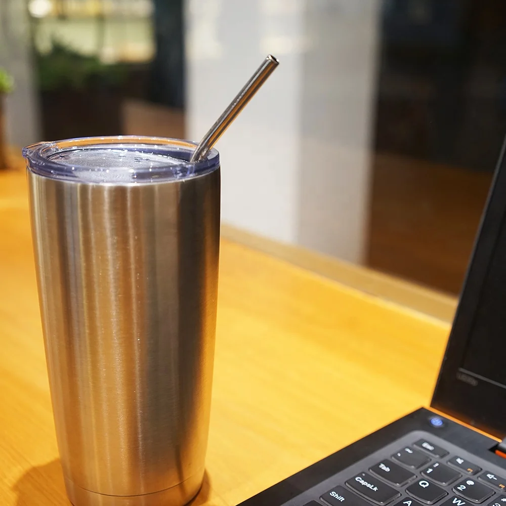 Eco-Friendly Reusable Color Change Food Grade Stainless Steel Metal bent staight Long Drinking Straws set With Cleaning Brushes